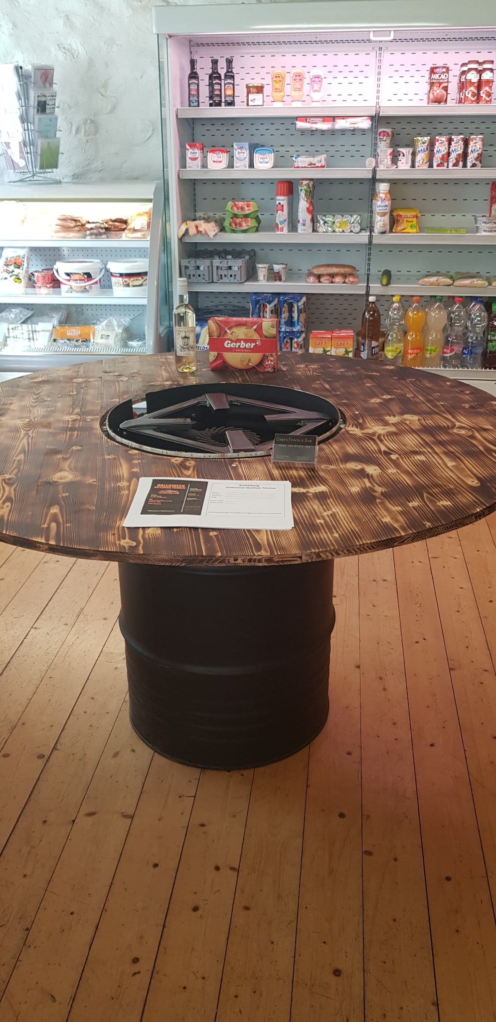Geris Fondue Bar an einer Ausstellung